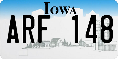 IA license plate ARF148