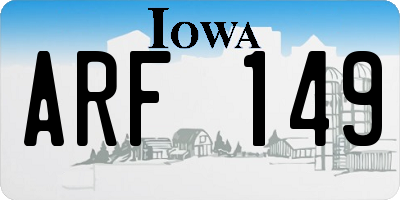 IA license plate ARF149