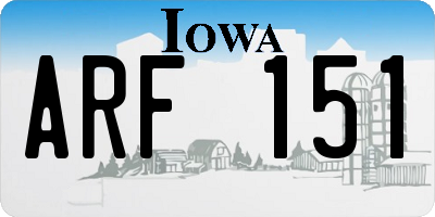 IA license plate ARF151
