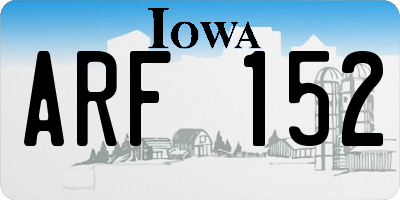 IA license plate ARF152