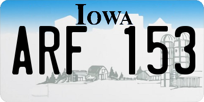 IA license plate ARF153