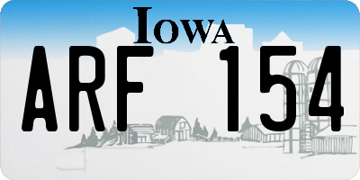 IA license plate ARF154