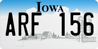 IA license plate ARF156