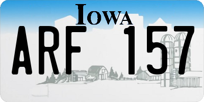 IA license plate ARF157