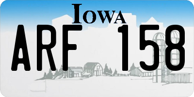 IA license plate ARF158