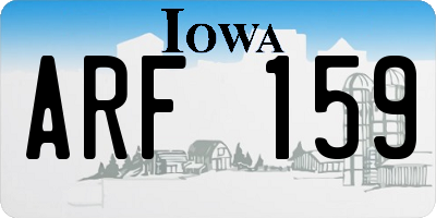 IA license plate ARF159