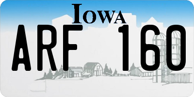 IA license plate ARF160
