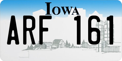 IA license plate ARF161