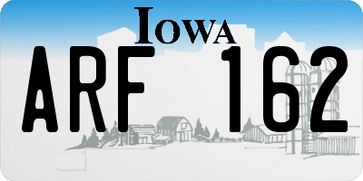 IA license plate ARF162