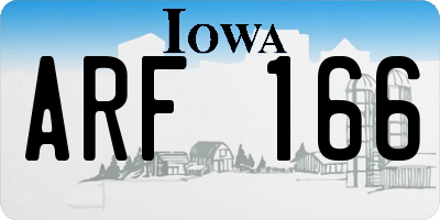 IA license plate ARF166