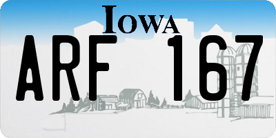 IA license plate ARF167