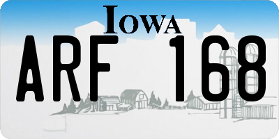 IA license plate ARF168