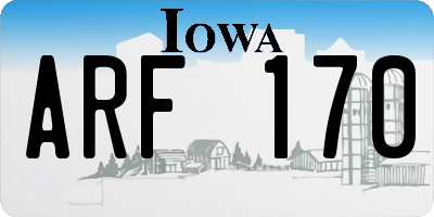 IA license plate ARF170