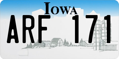 IA license plate ARF171