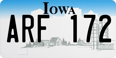 IA license plate ARF172