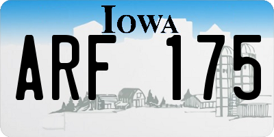 IA license plate ARF175