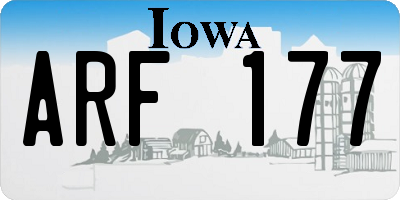 IA license plate ARF177