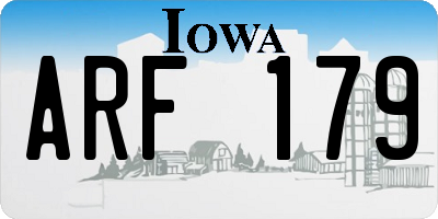 IA license plate ARF179