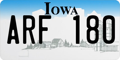IA license plate ARF180