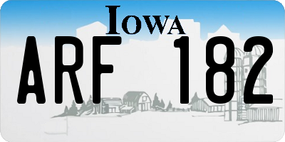 IA license plate ARF182