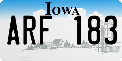 IA license plate ARF183