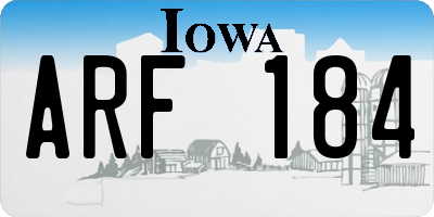 IA license plate ARF184