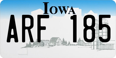 IA license plate ARF185
