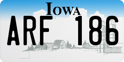 IA license plate ARF186
