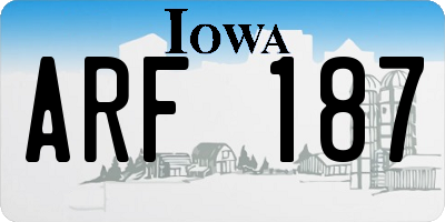 IA license plate ARF187