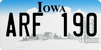 IA license plate ARF190