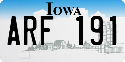 IA license plate ARF191
