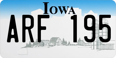 IA license plate ARF195