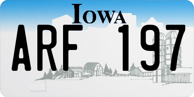 IA license plate ARF197