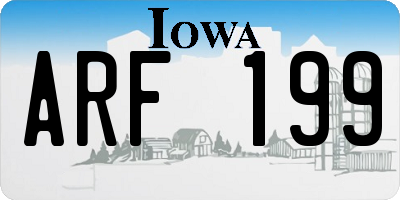 IA license plate ARF199
