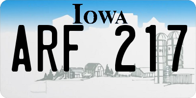 IA license plate ARF217