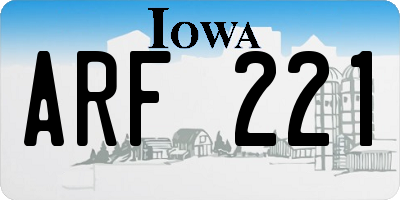 IA license plate ARF221