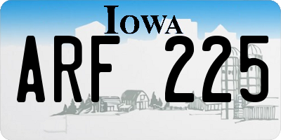 IA license plate ARF225