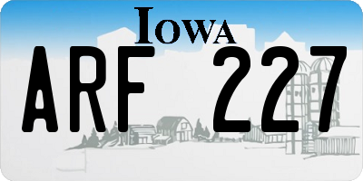 IA license plate ARF227