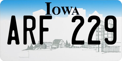 IA license plate ARF229