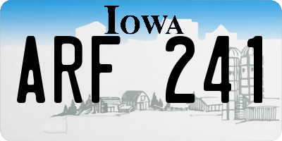 IA license plate ARF241