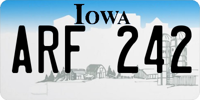 IA license plate ARF242