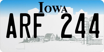 IA license plate ARF244
