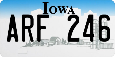 IA license plate ARF246