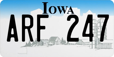 IA license plate ARF247