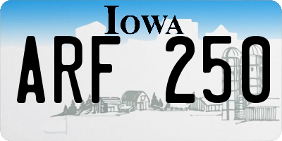 IA license plate ARF250