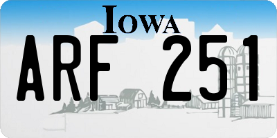 IA license plate ARF251