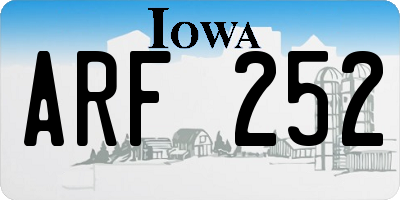 IA license plate ARF252