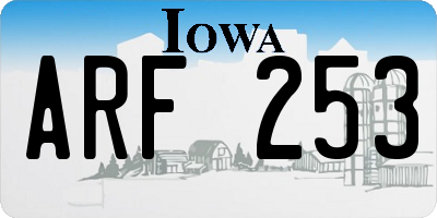 IA license plate ARF253