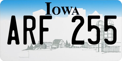 IA license plate ARF255
