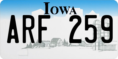 IA license plate ARF259